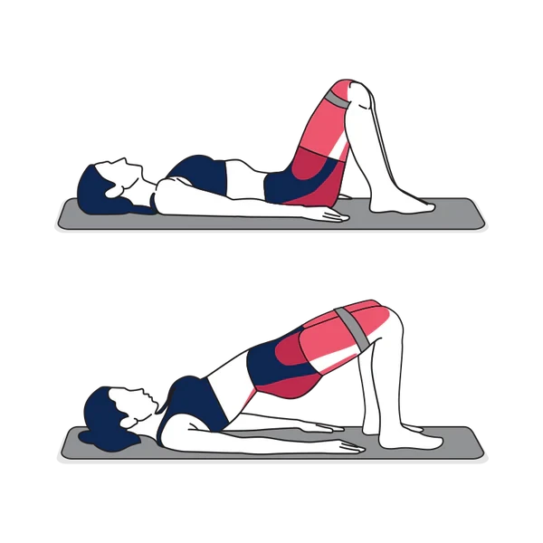 Person performing BANDED GLUTE BRIDGE exercise