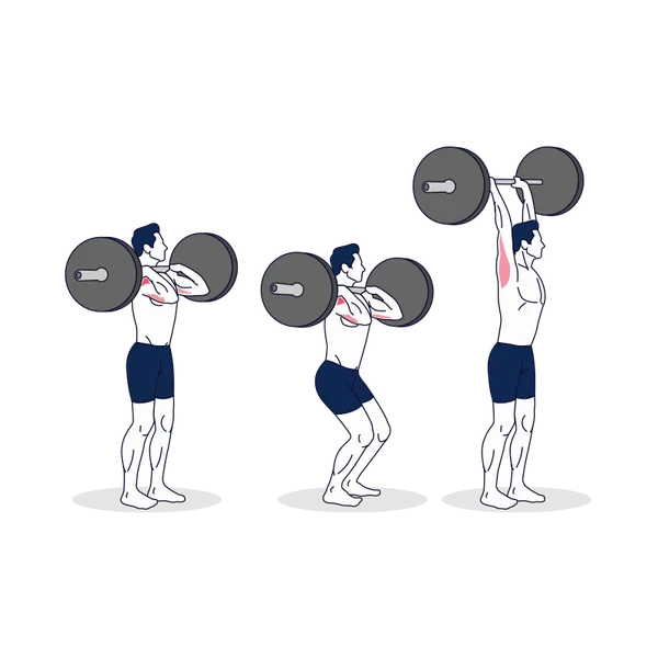 Person performing BARBELL PUSH PRESS exercise