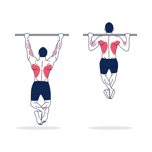 Person performing BEHIND THE NECK PULL-UP exercise
