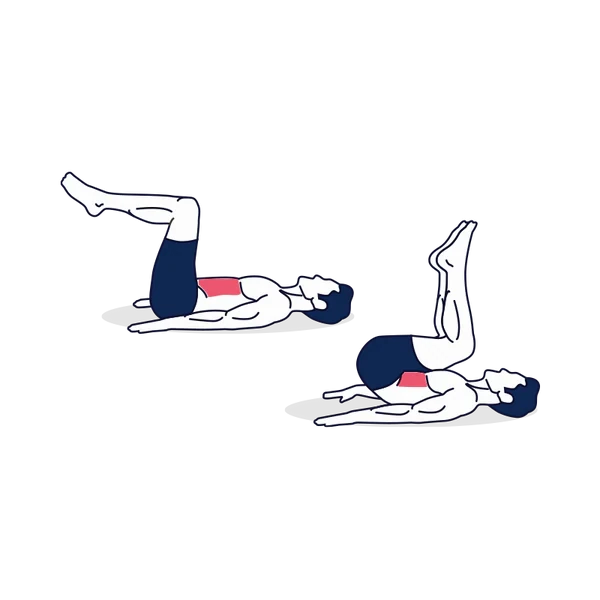 Person performing BENT KNEE REVERSE CRUNCH exercise