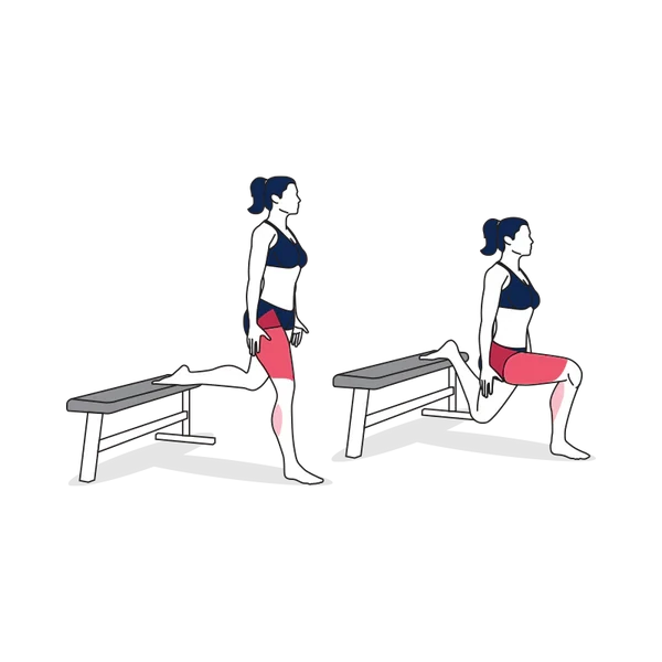 Person performing BODYWEIGHT BULGARIAN SPLIT SQUAT exercise