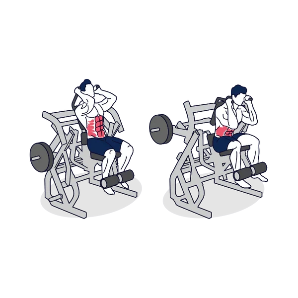 Person performing CRUNCH MACHINE exercise