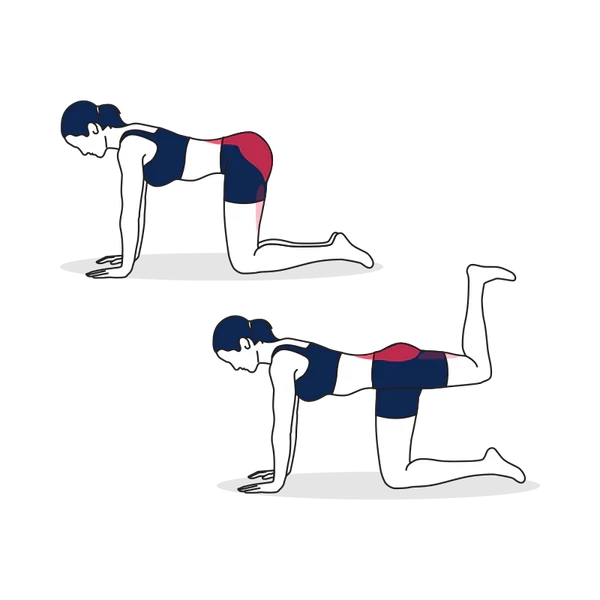 Person performing DONKEY KICKS exercise