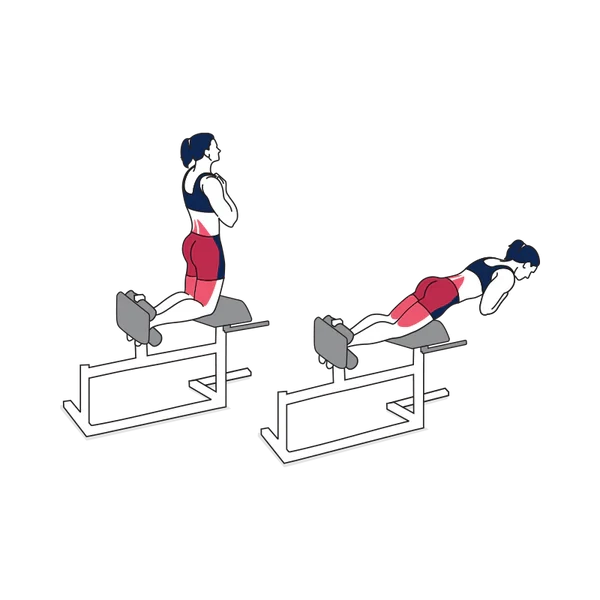 Person performing GLUTE HAM RAISE exercise