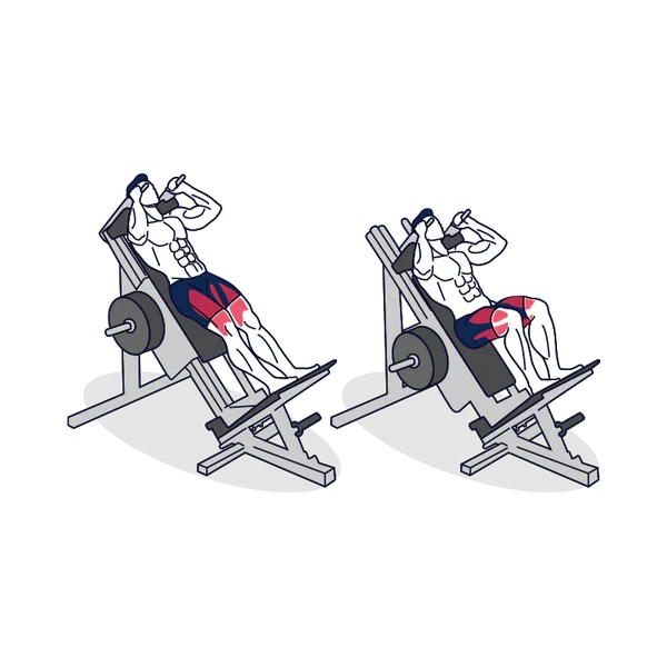 Person performing HACK SQUAT exercise