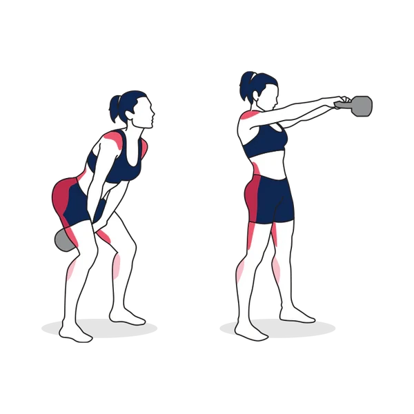 Person performing KETTLEBELL SWINGS exercise