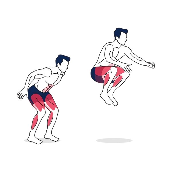 Person performing KNEE TUCK JUMPS exercise