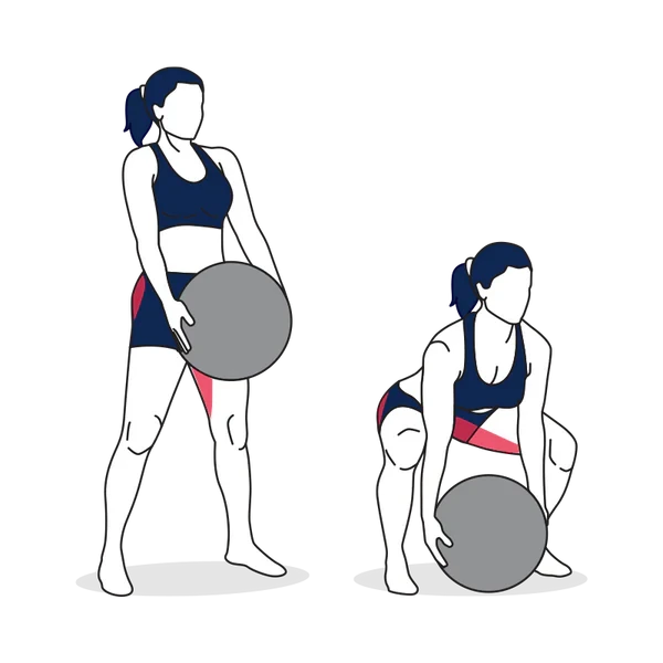 Person performing MEDICINE BALL DEADLIFT exercise