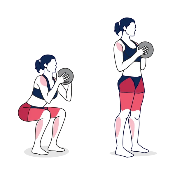 Person performing MEDICINE BALL SQUAT exercise