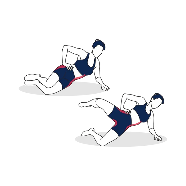 Person performing SIDE LYING HIP RAISE exercise