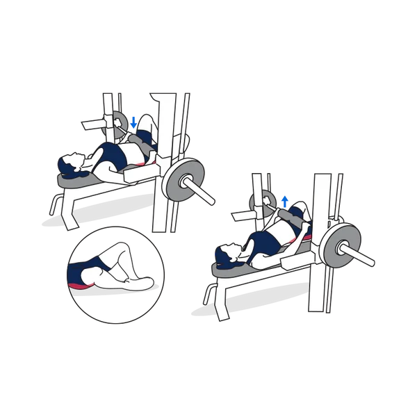 Person performing SMITH MACHINE FROG PUMP exercise