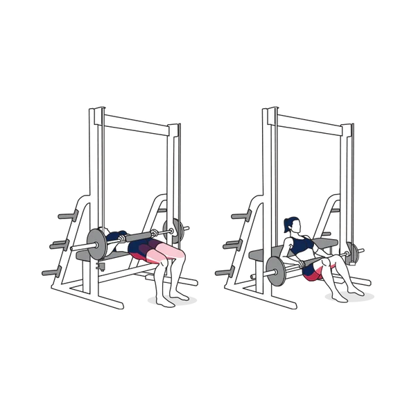 Person performing SMITH MACHINE HIP THRUST exercise