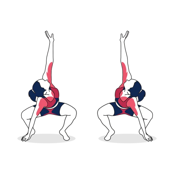 Person performing SQUAT SIT TO REACH exercise