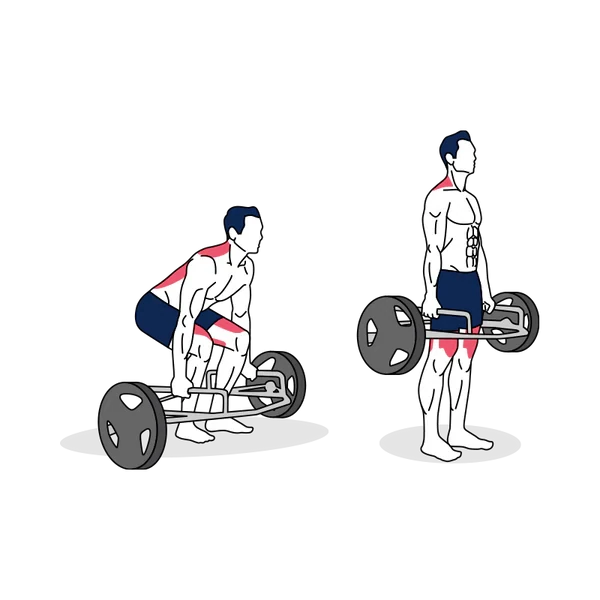 Person performing TRAP BAR DEADLIFT exercise