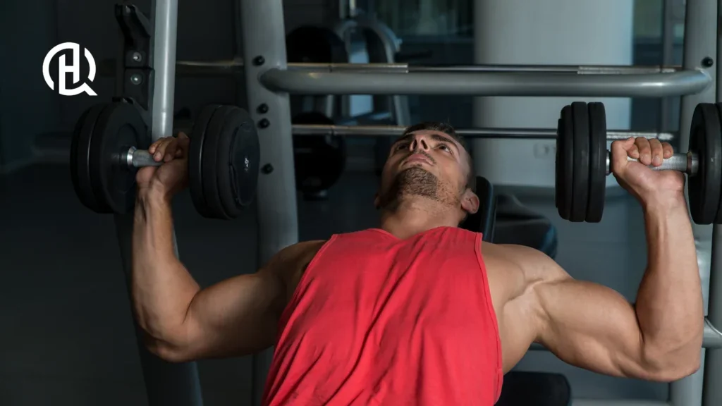Person warming up for incline dumbbell bench press