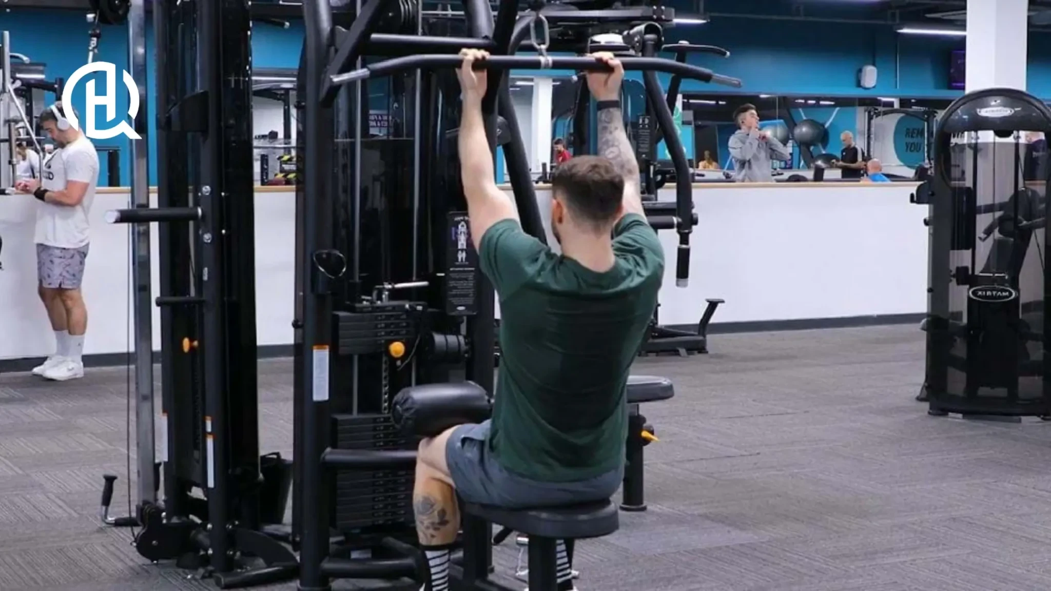 Proper reverse grip pulldown form demonstration