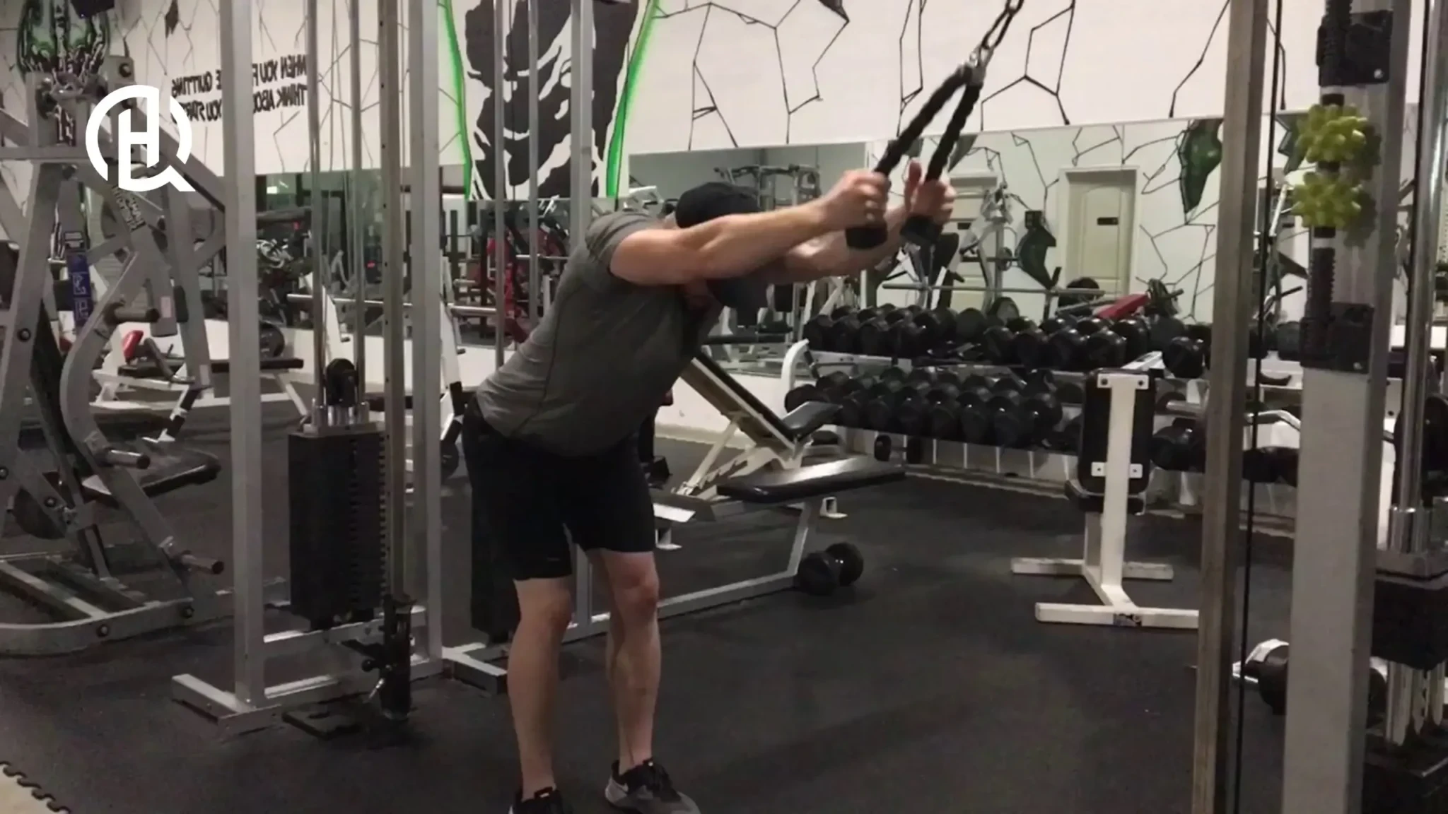 Proper rope pulldown stance demonstration