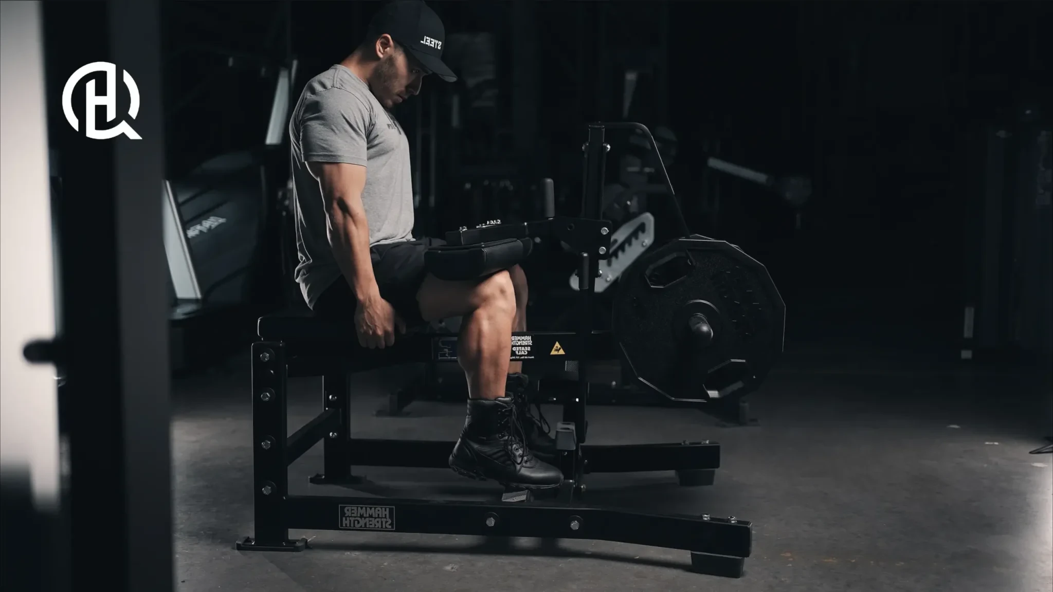 Setup for seated calf raise at the machine