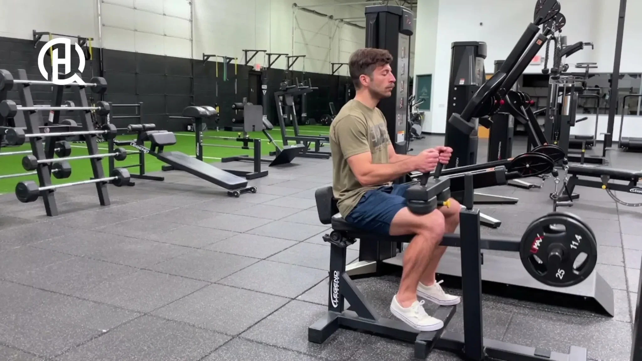 Seated calf raise at peak contraction