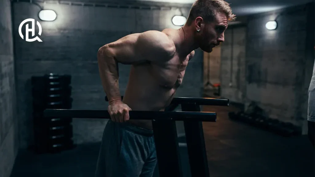 Man the parallel dip bar